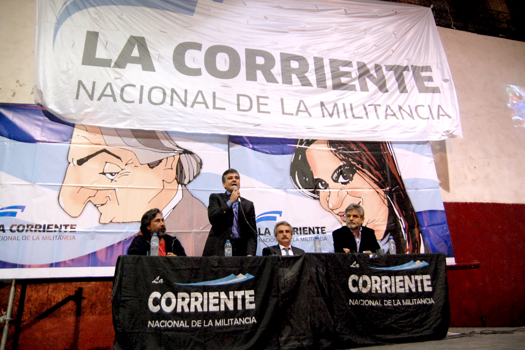 Rossi y Filmus en un acto de La Corriente en Hurlingham