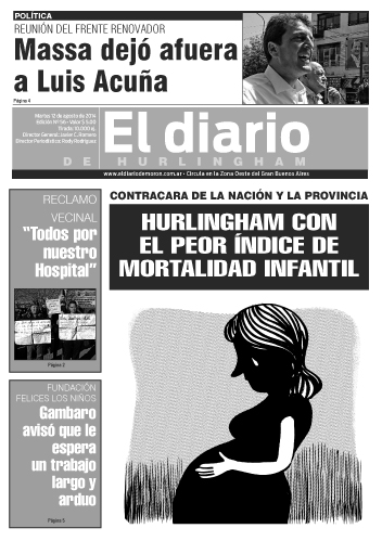 Aumento de la mortalidad infantil, tapa en El Diario de Hurlingham El Diario de Hurlingham 56
