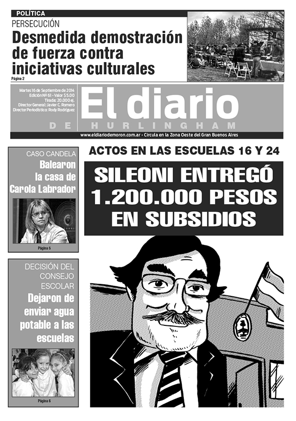 El Diario de Hurlingham 61: Entrega de subsidios a Escuelas distritales El Diario de Hurlingham 61