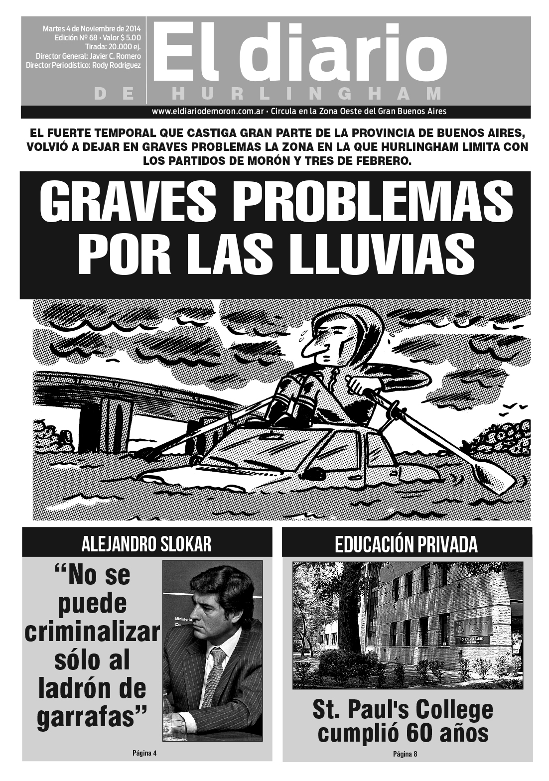 El Diario de Hurlingham 68: Graves problemas por las lluvias El Diario de Hurlingham 68
