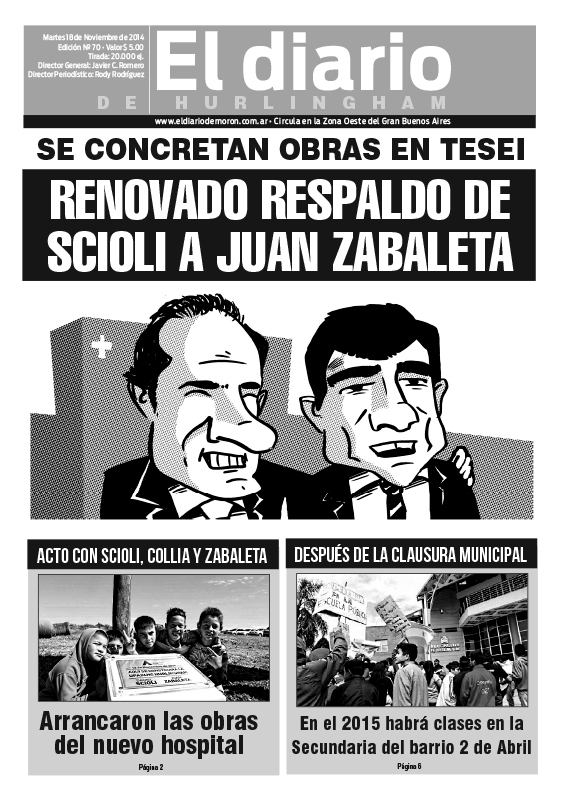 El Diario de Hurlingham 70: Respaldo de Scioli a Zabaleta El Diario de Hurlingham 70