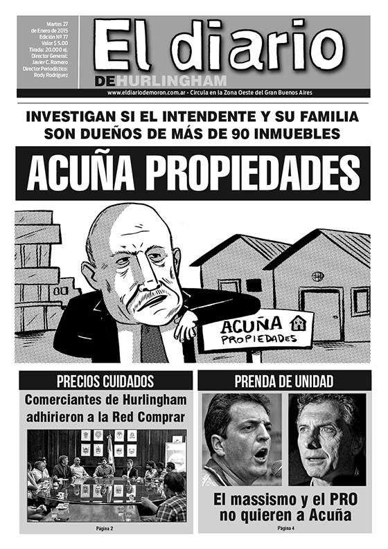 El Diario de Hurlingham 77: Investigan si Acuña es dueño de 90 inmuebles El Diario de Hurlingham 77