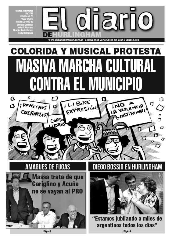 El Diario de Hurlingham 81: Marcha cultural contra el Municipio El Diario de Hurlingham 81