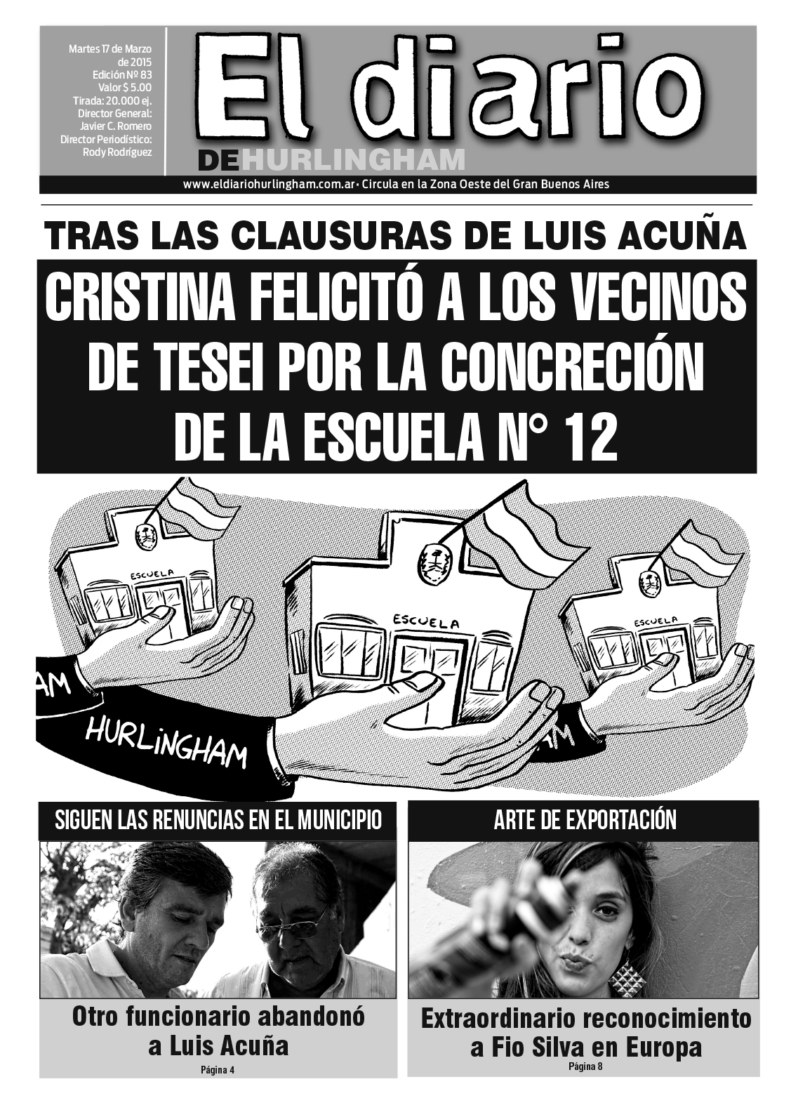 El Diario de Hurlingham 83: La Presidenta felicitó a los vecinos de Tesei por la Escuela 12 El Diario de Hurlingham 83