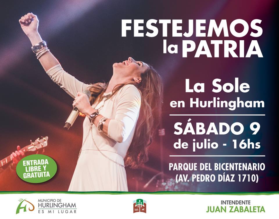 Hurlingham festeja el Bicentenario con “La Sole” como artista principal