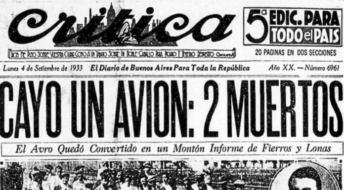 A 93 años de la caída del Dewoitine en la Goodyear