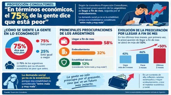 Proyección Consultores: «En términos económicos, el 75% de la gente dice que está peor»